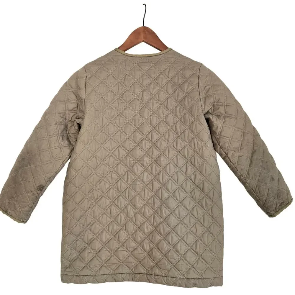 Minimalist Cozy Kidcore Soft Outdoorsy Crewcuts Quilted Jacket Leopard Lining M